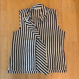 Frame Black and White Striped Blouse